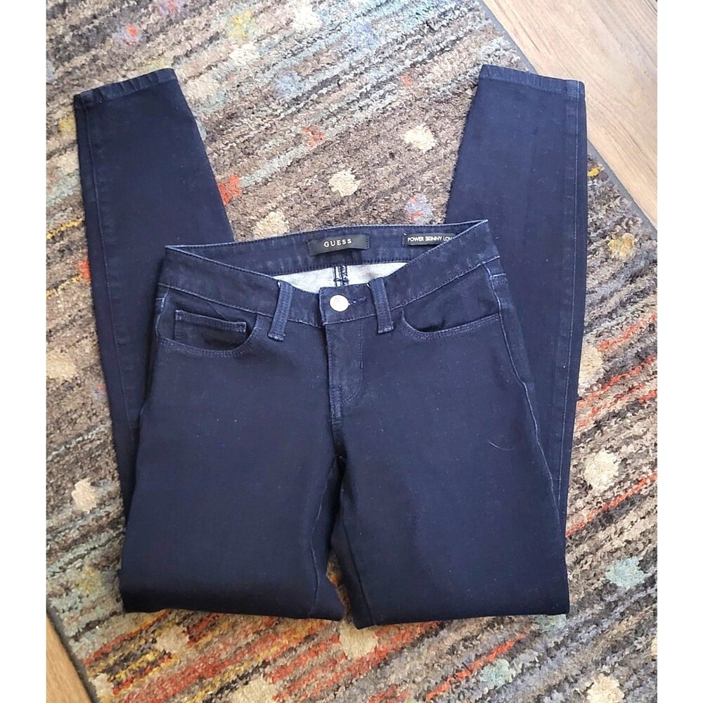 Guess Power Stretch Skinny Dark Wash Low Rise Indie Sleaze Jeans Size 23